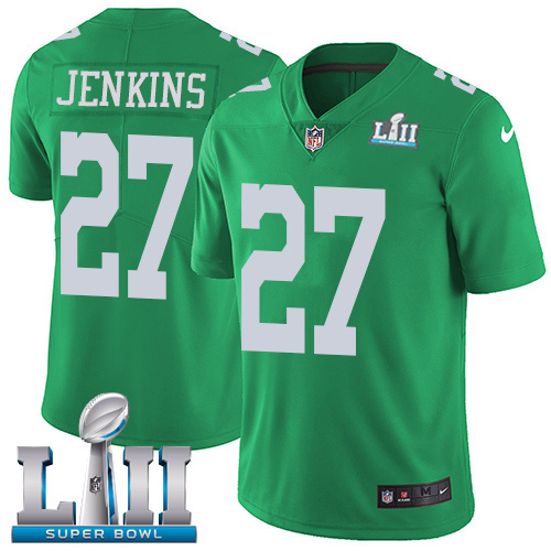 Nike Eagles #27 Malcolm Jenkins Green Super Bowl LII Men's Stitched NFL Limited Rush Jersey - Click Image to Close